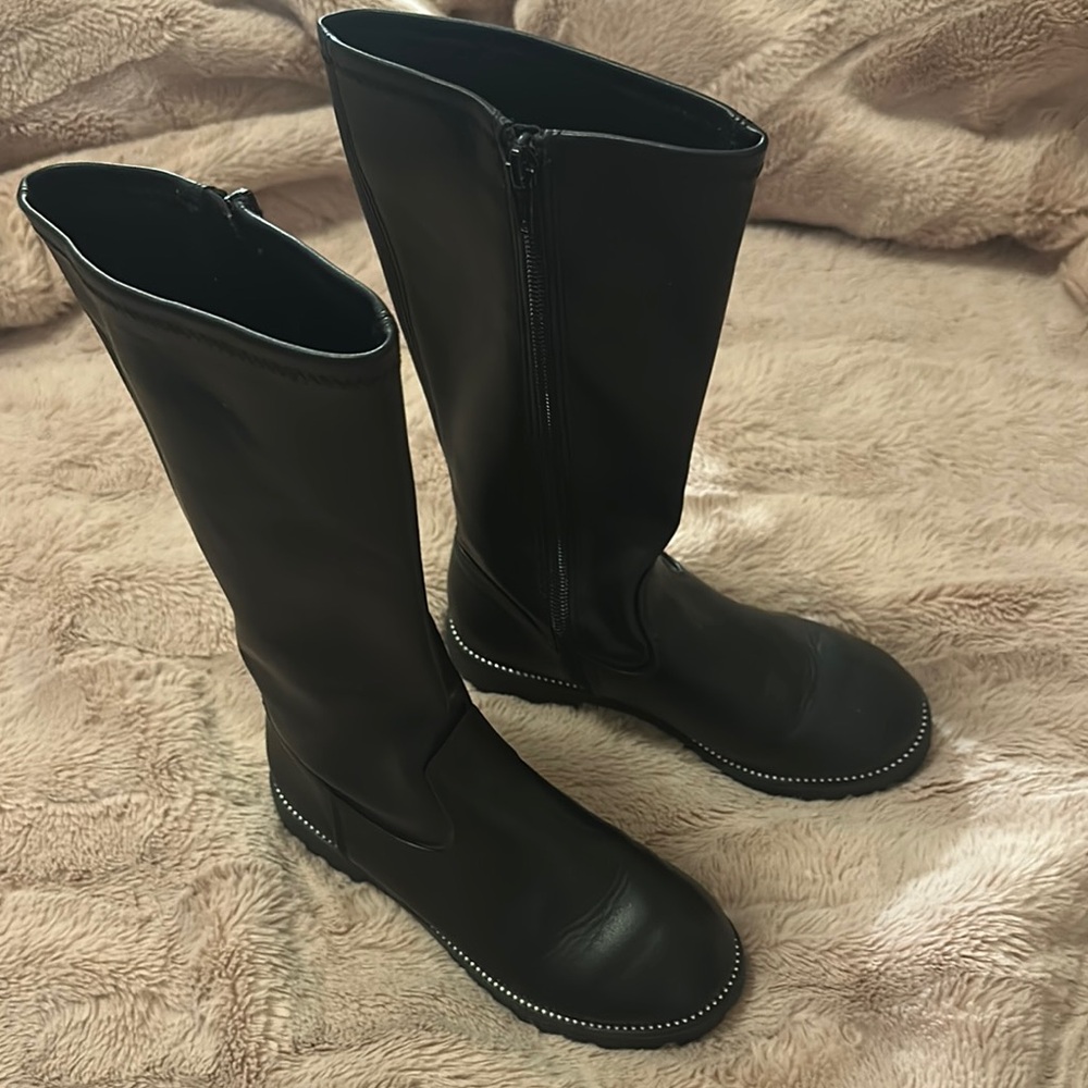 SO Black Mid-Calf Rubber Boots Girls Size 1